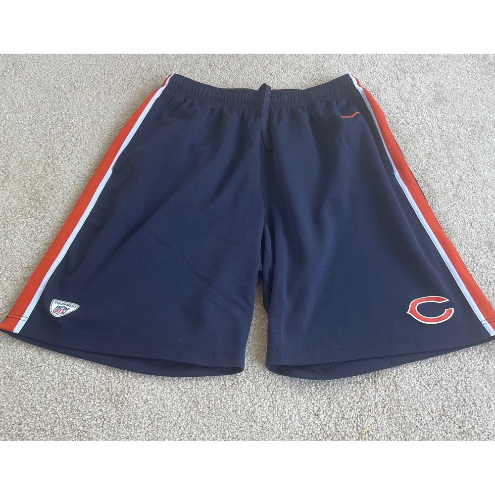 Nike NFL Equipment Chicago Bears Training Shorts Mens Large Navy Blue Mesh Gym
